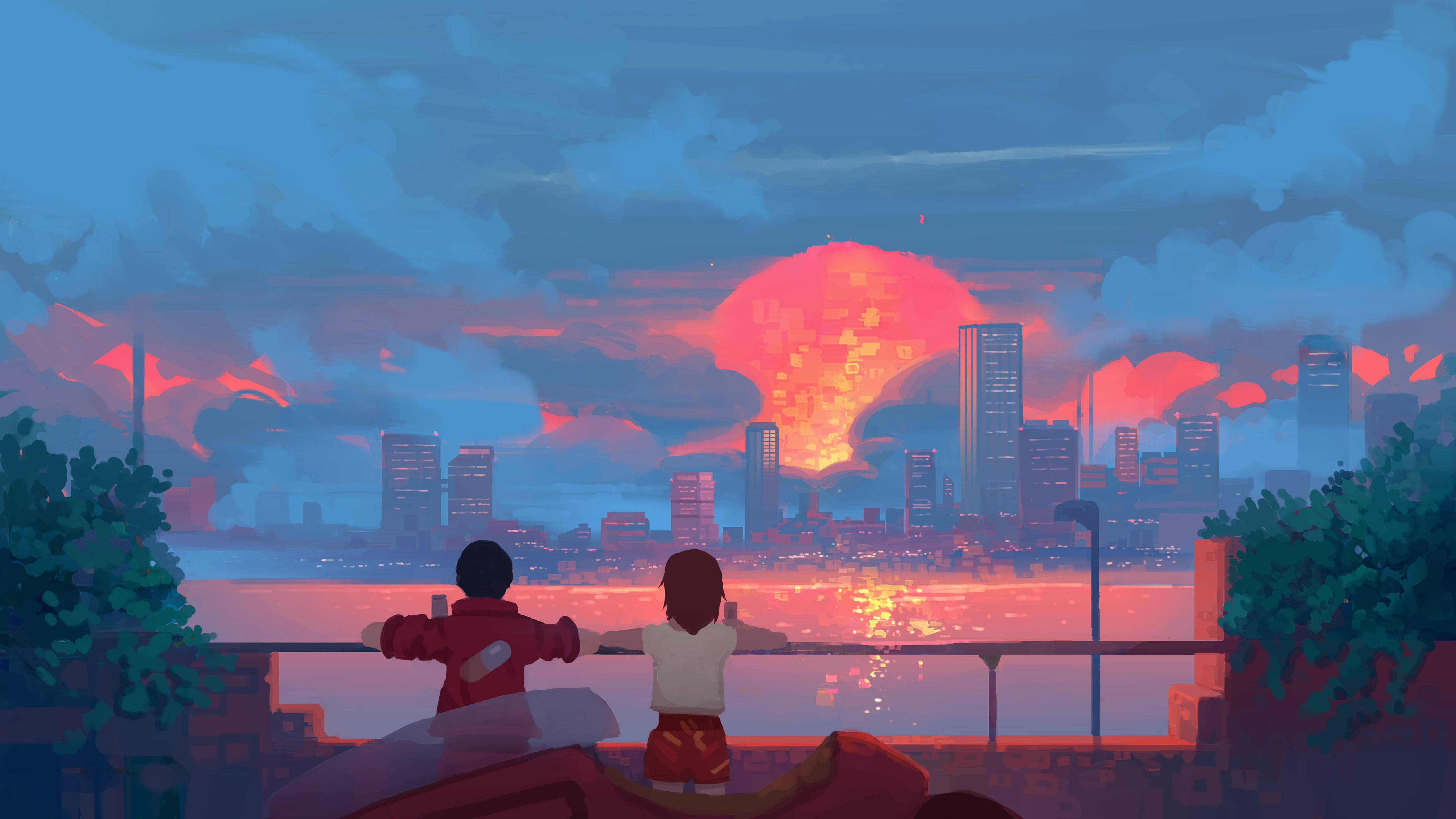 絕美藝術夕陽景致 壁紙