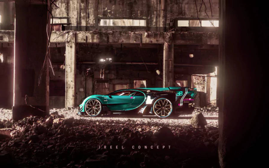 綠色布加迪Chiron 4K 壁紙