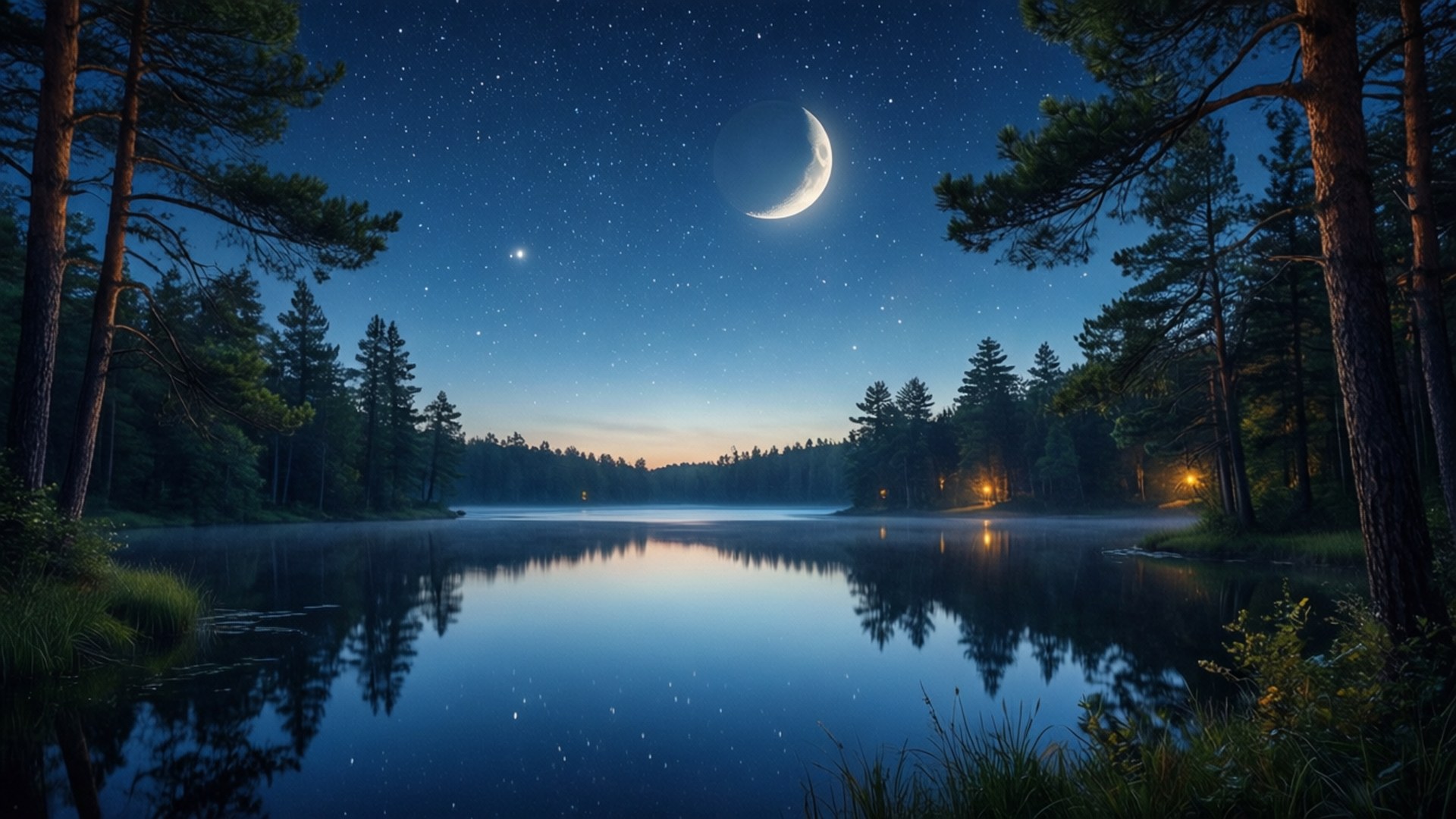 繁星湖之夜 壁紙