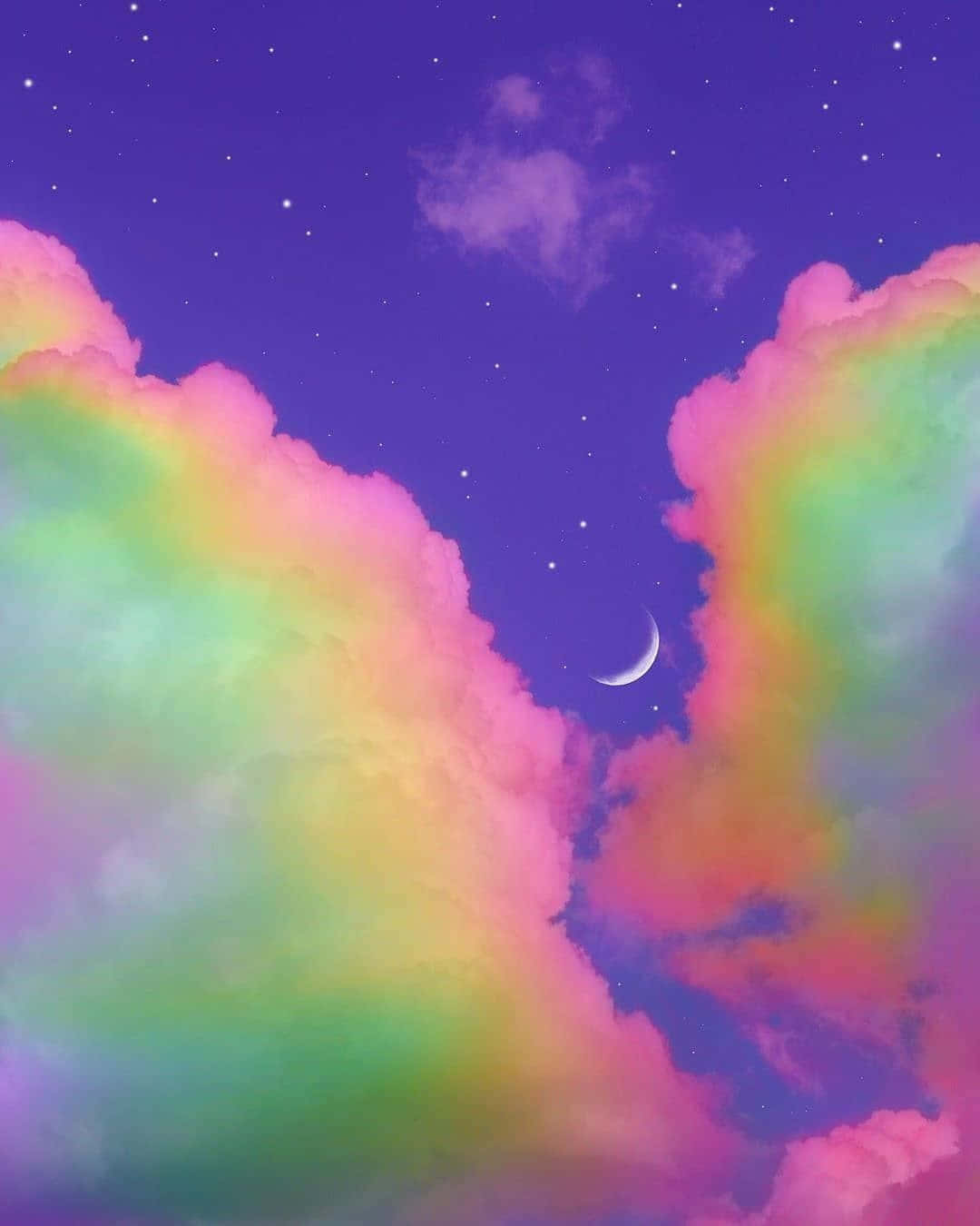 繽紛幻境 - 夢幻彩虹美學背景 壁紙