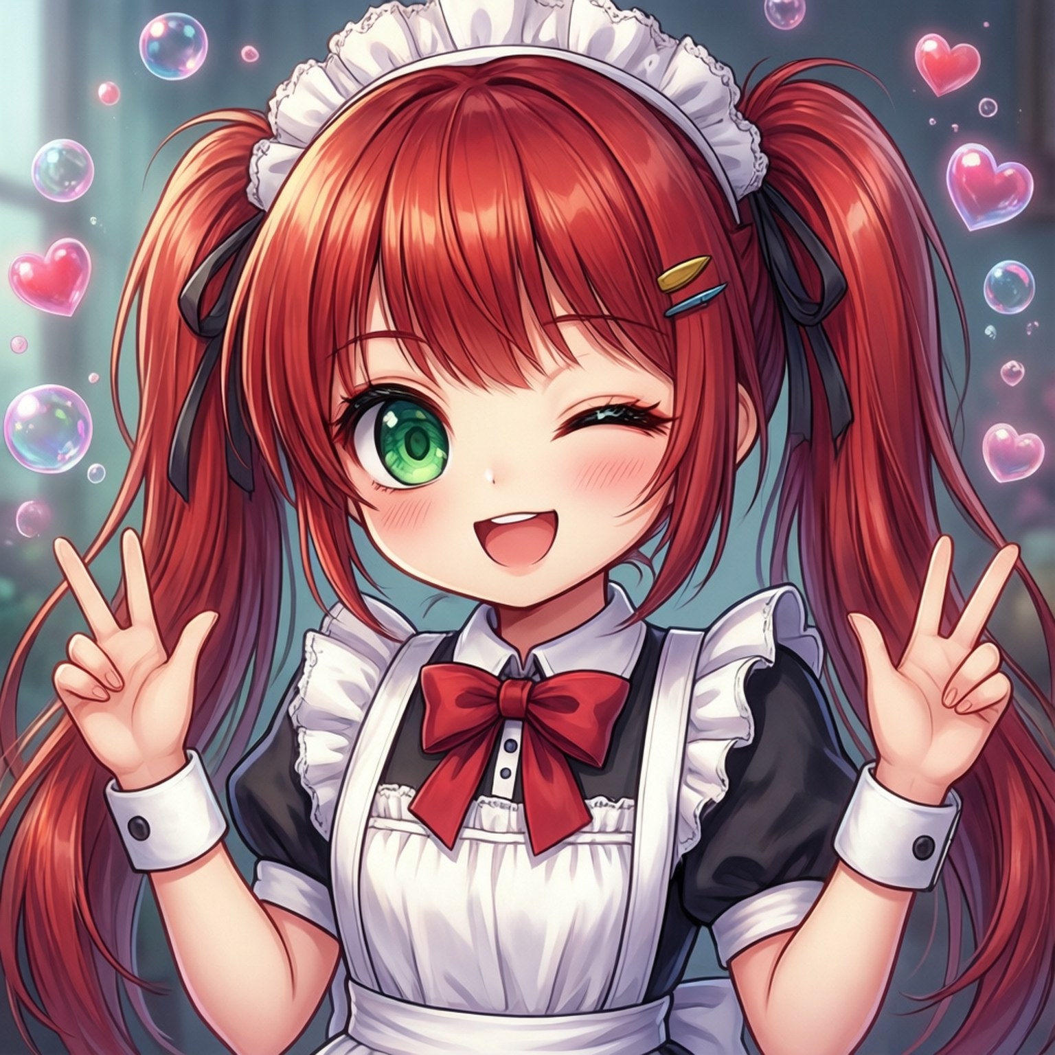 红双马尾女仆 壁紙