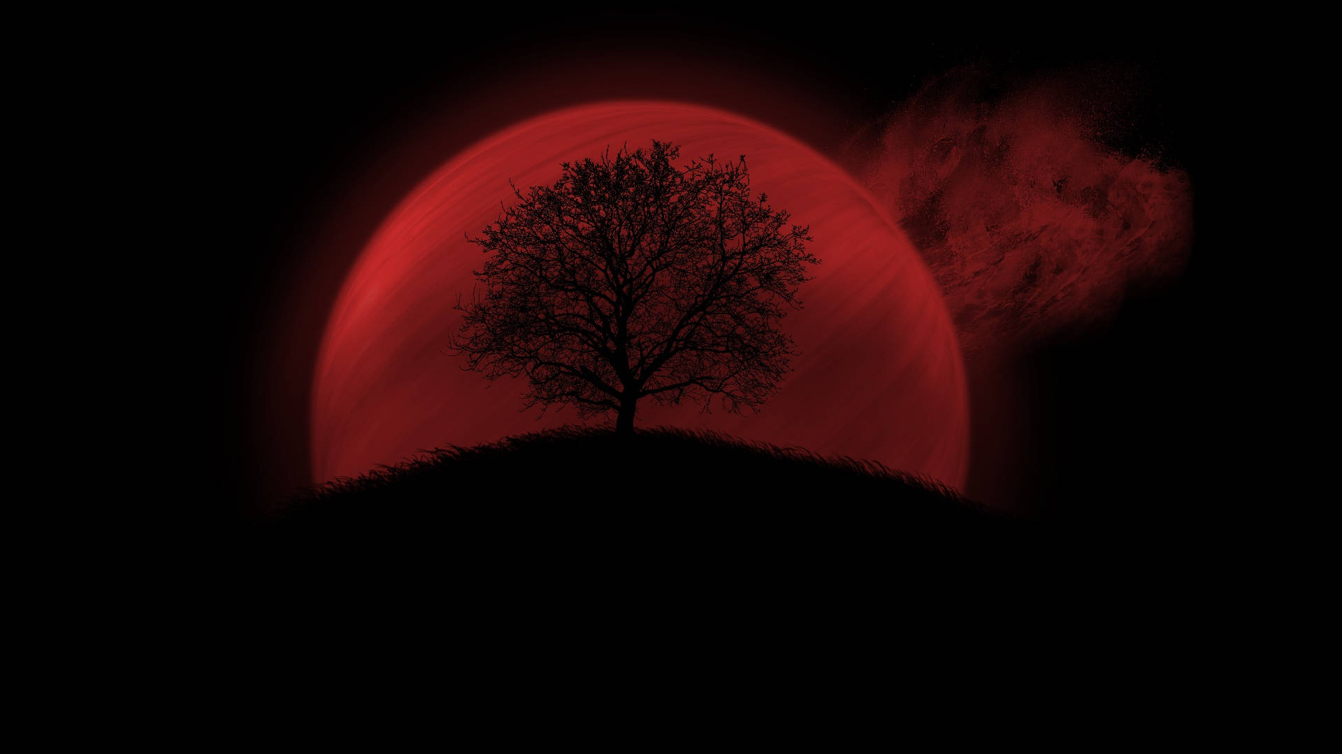 红月夜空 壁紙