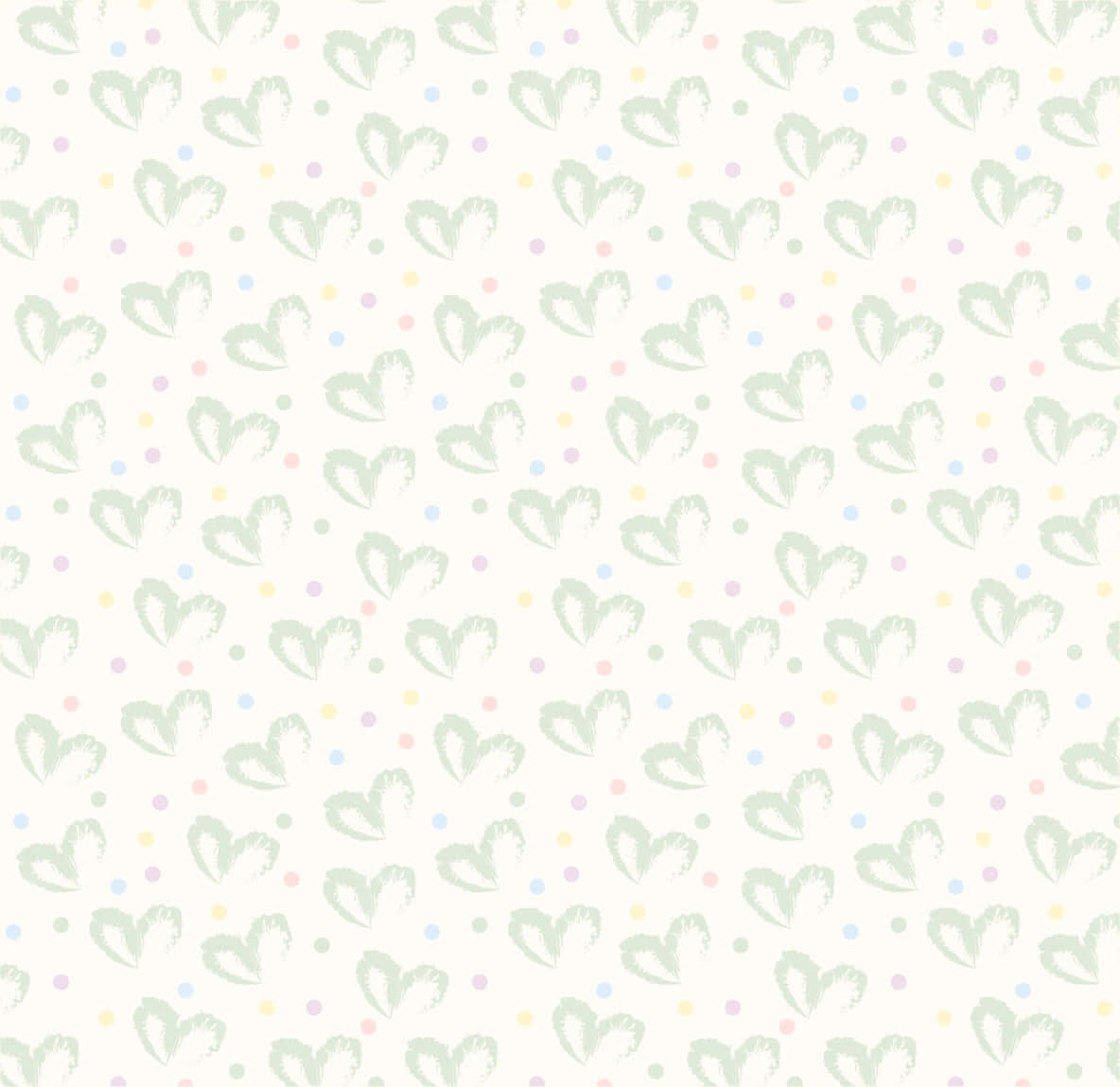 绿色与白色的心形图案 壁紙