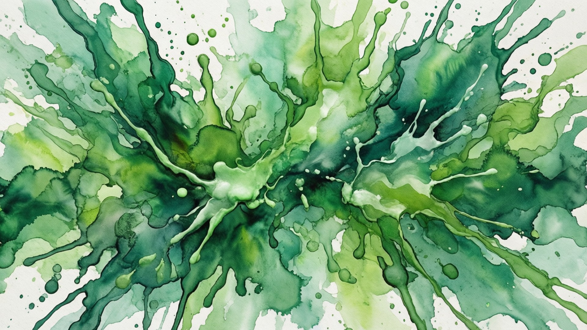 绿色水彩抽象画 壁紙