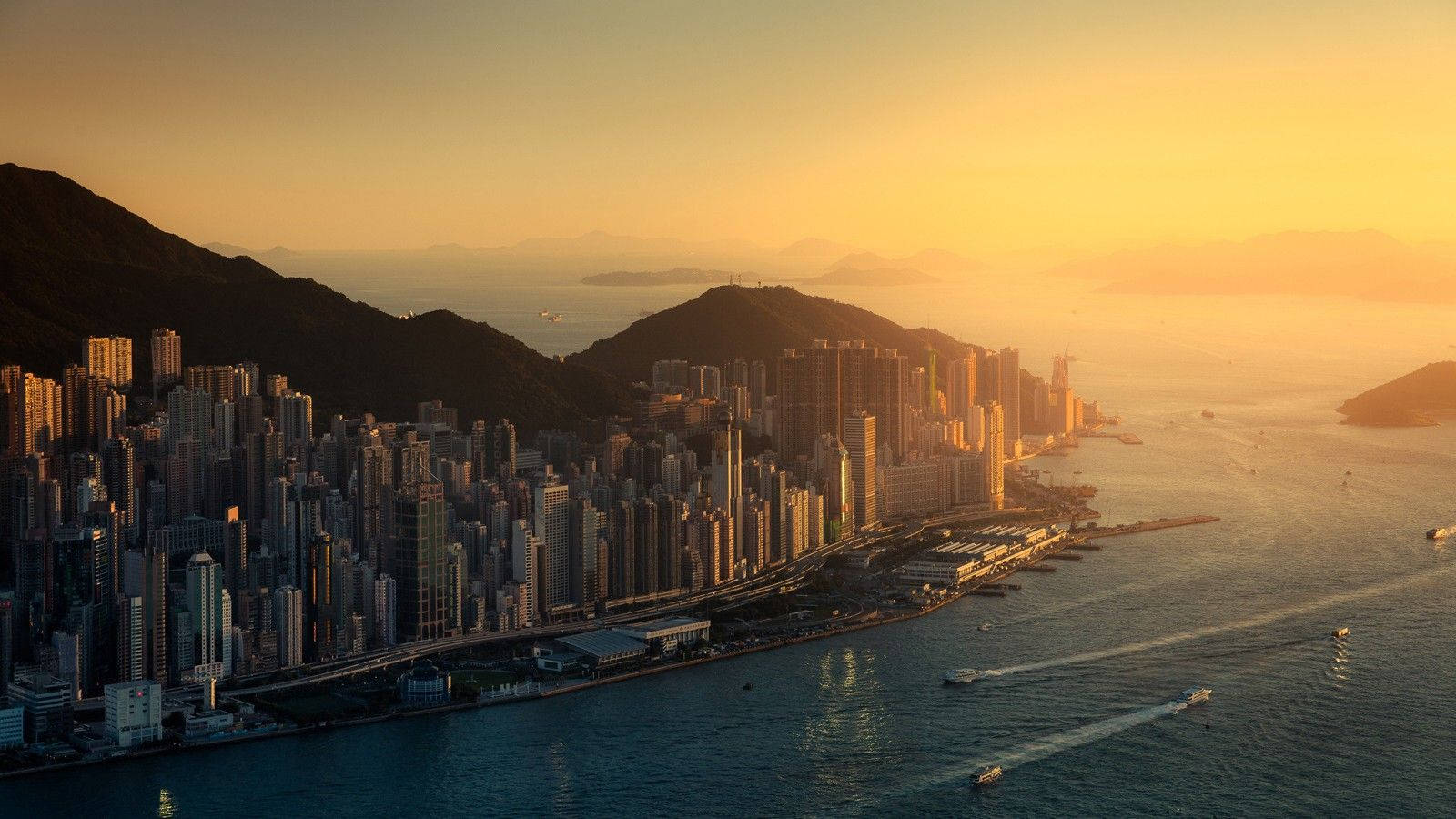 美丽动人的香港天际线 壁紙