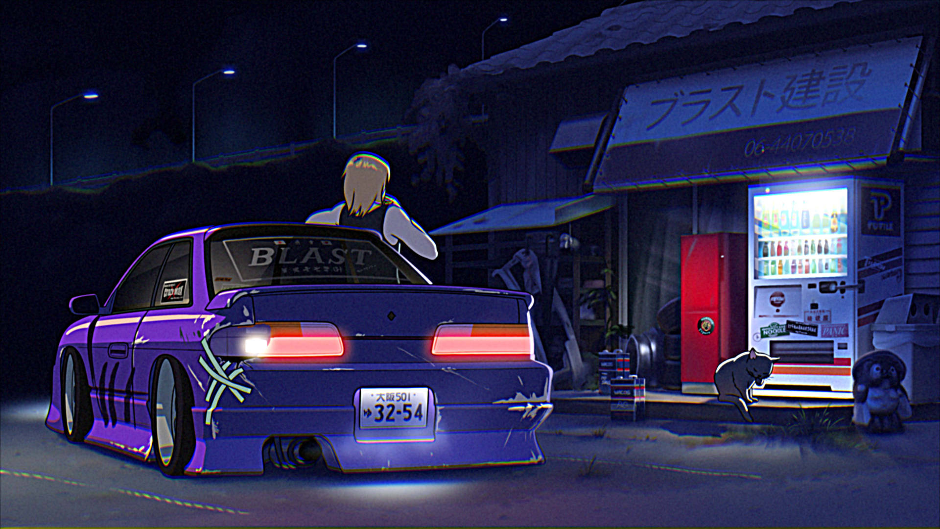 美學4K汽車販賣機 — 動漫美學GIF 壁紙