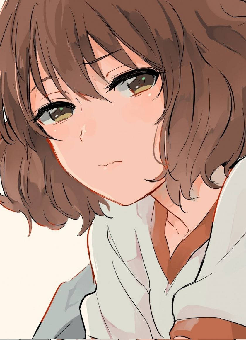 美學動漫女孩棕髮