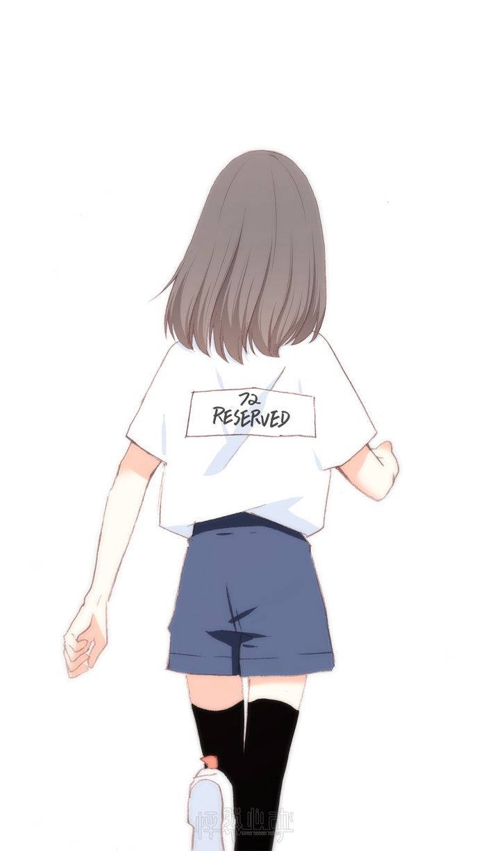 美學動漫少女背影 壁紙