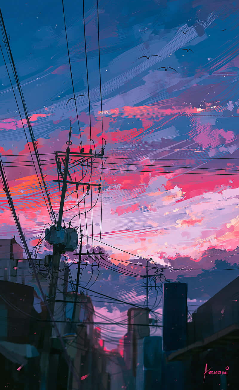 美學東京動畫粉紅天空 壁紙