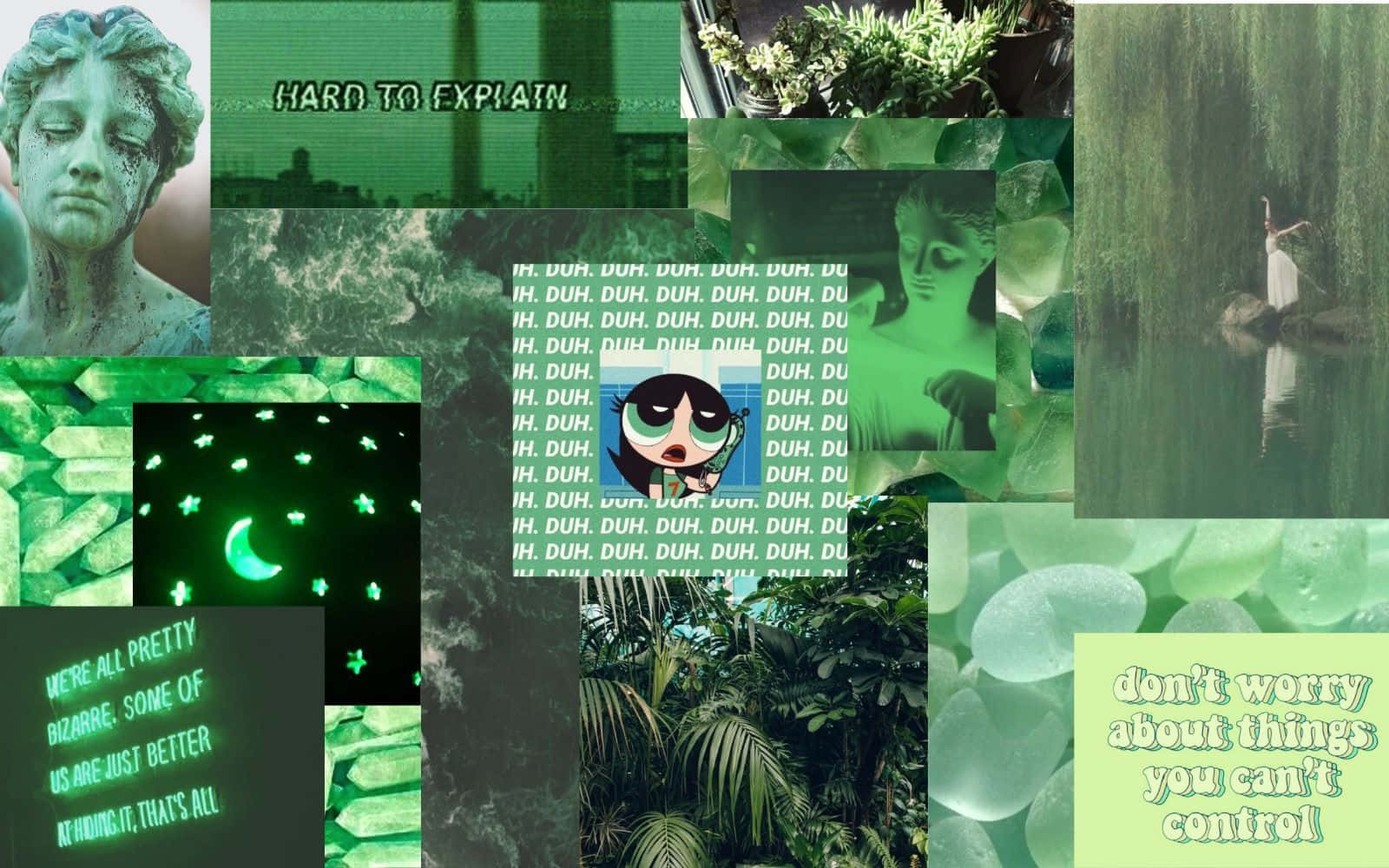 美學綠色粉彩與霓虹圖片 壁紙