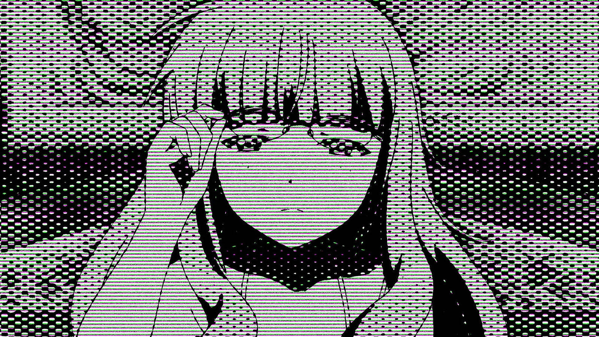 美少女故障藝術桌布