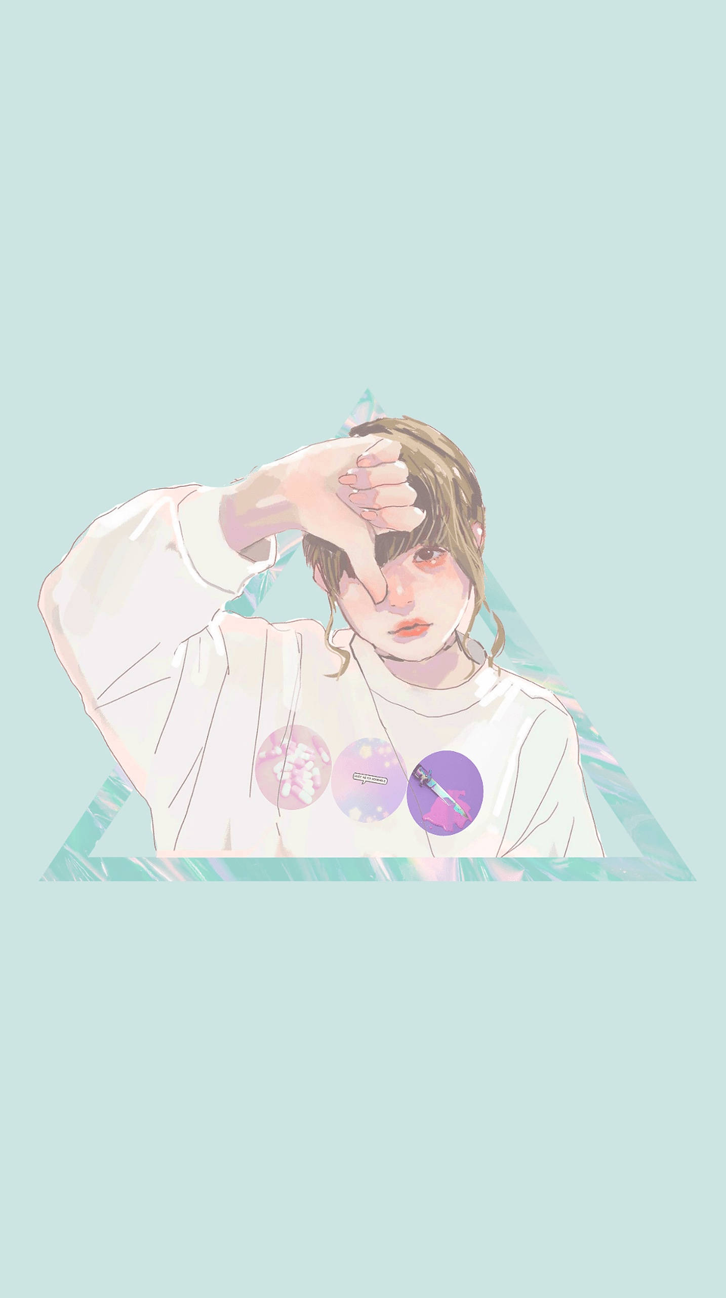 美少女豎拇指向下 壁紙