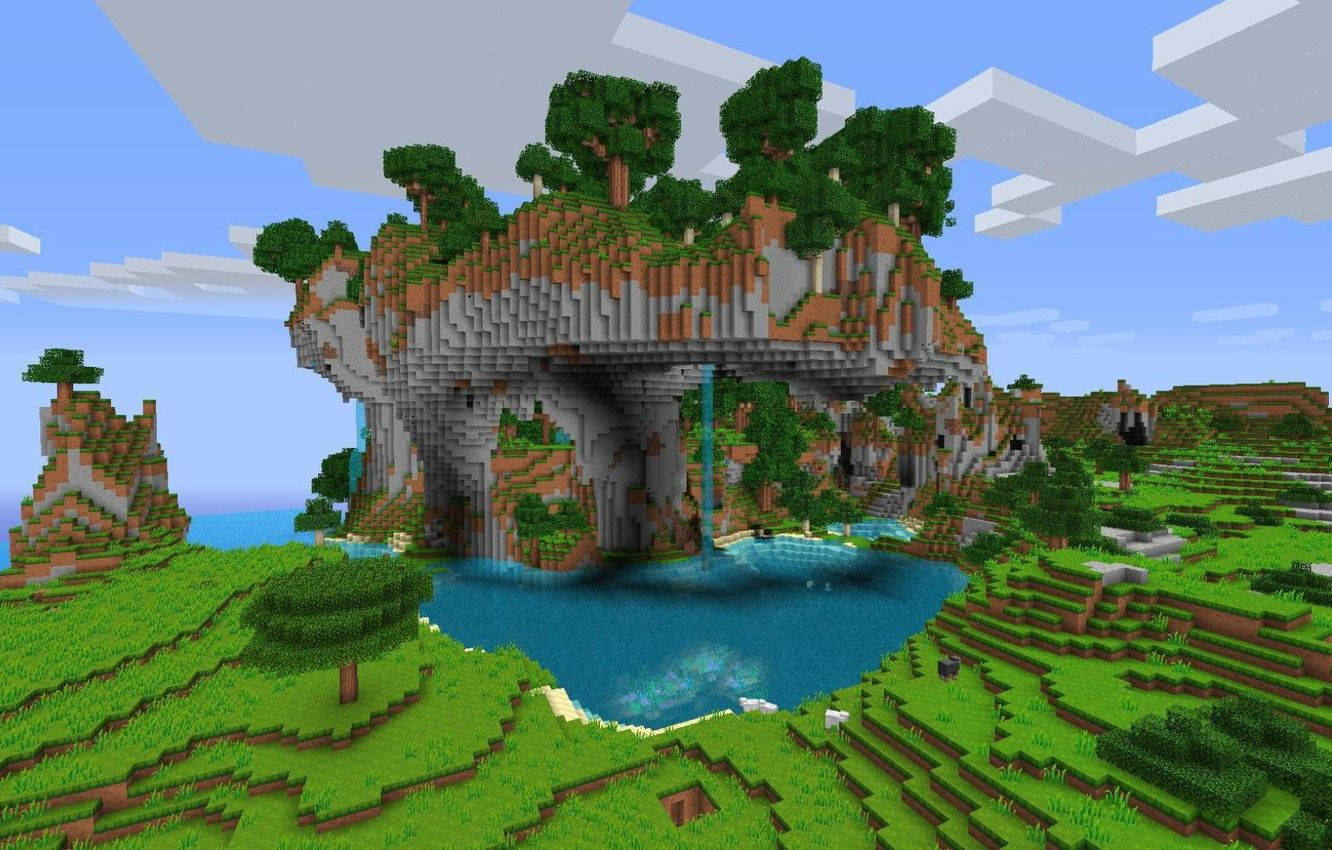 美麗Minecraft高架森林 壁紙