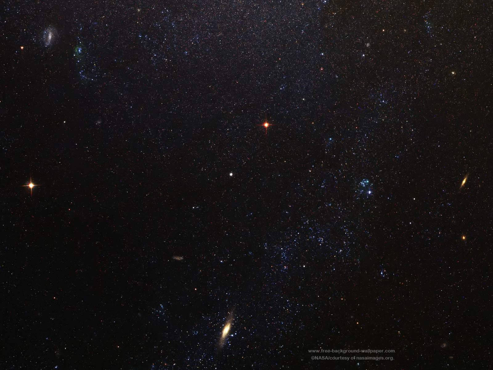 1600x1200 螺旋星系與星星背景桌布