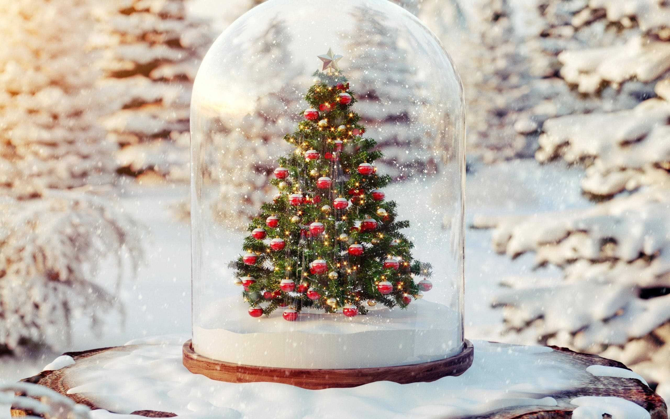 美麗聖誕雪花球 壁紙