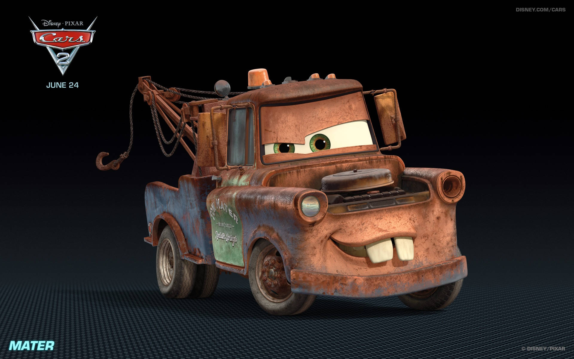 耀眼亮相《 Cars 2》的拖车板牙 Mater 壁紙