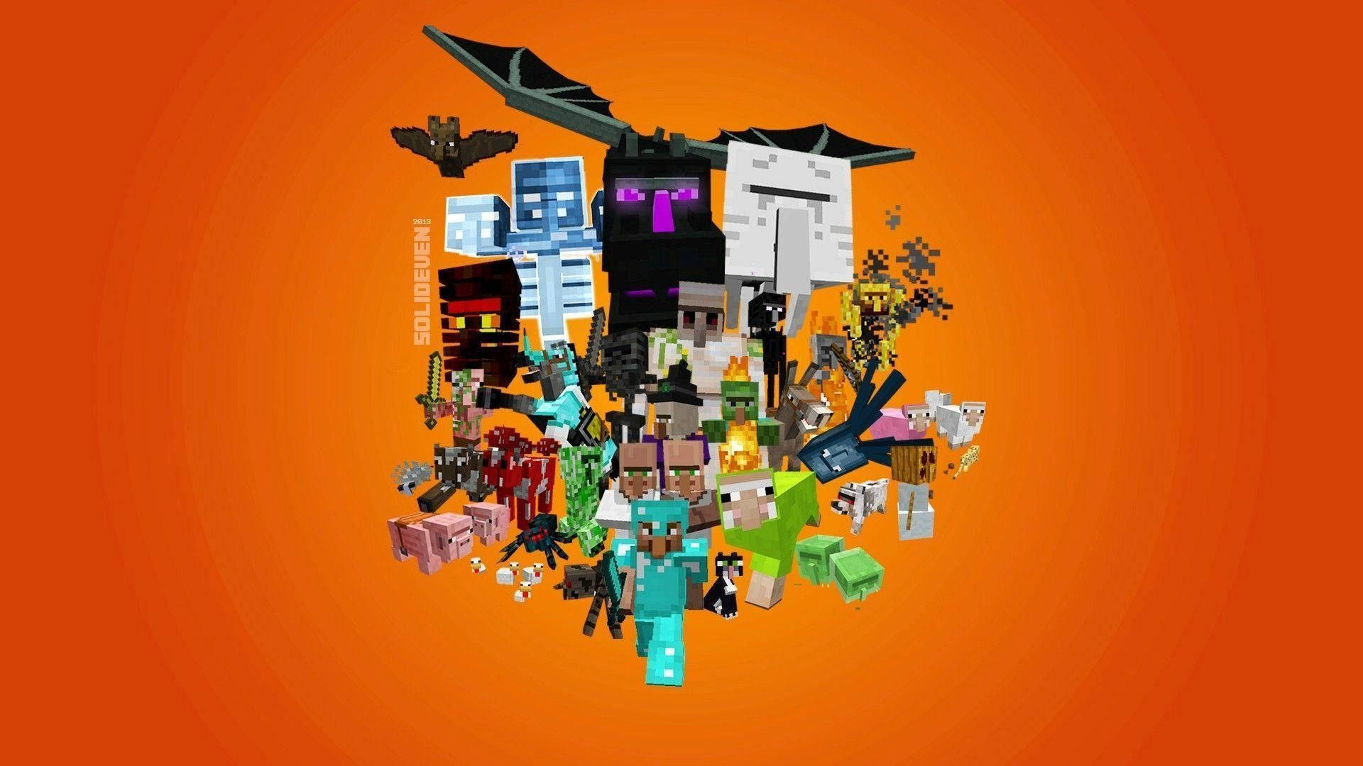 Minecraft Herobrine與夥伴桌布