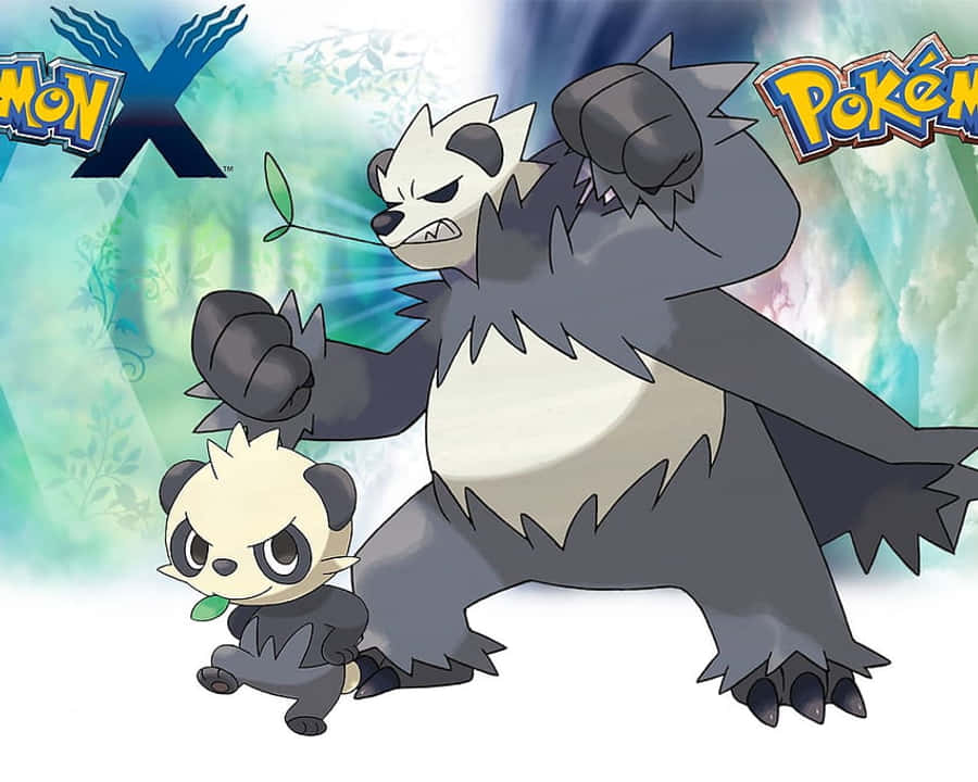 與頑皮熊貓和流氓熊貓的激烈戰鬥時刻，Pokemon X 和 Y 壁紙