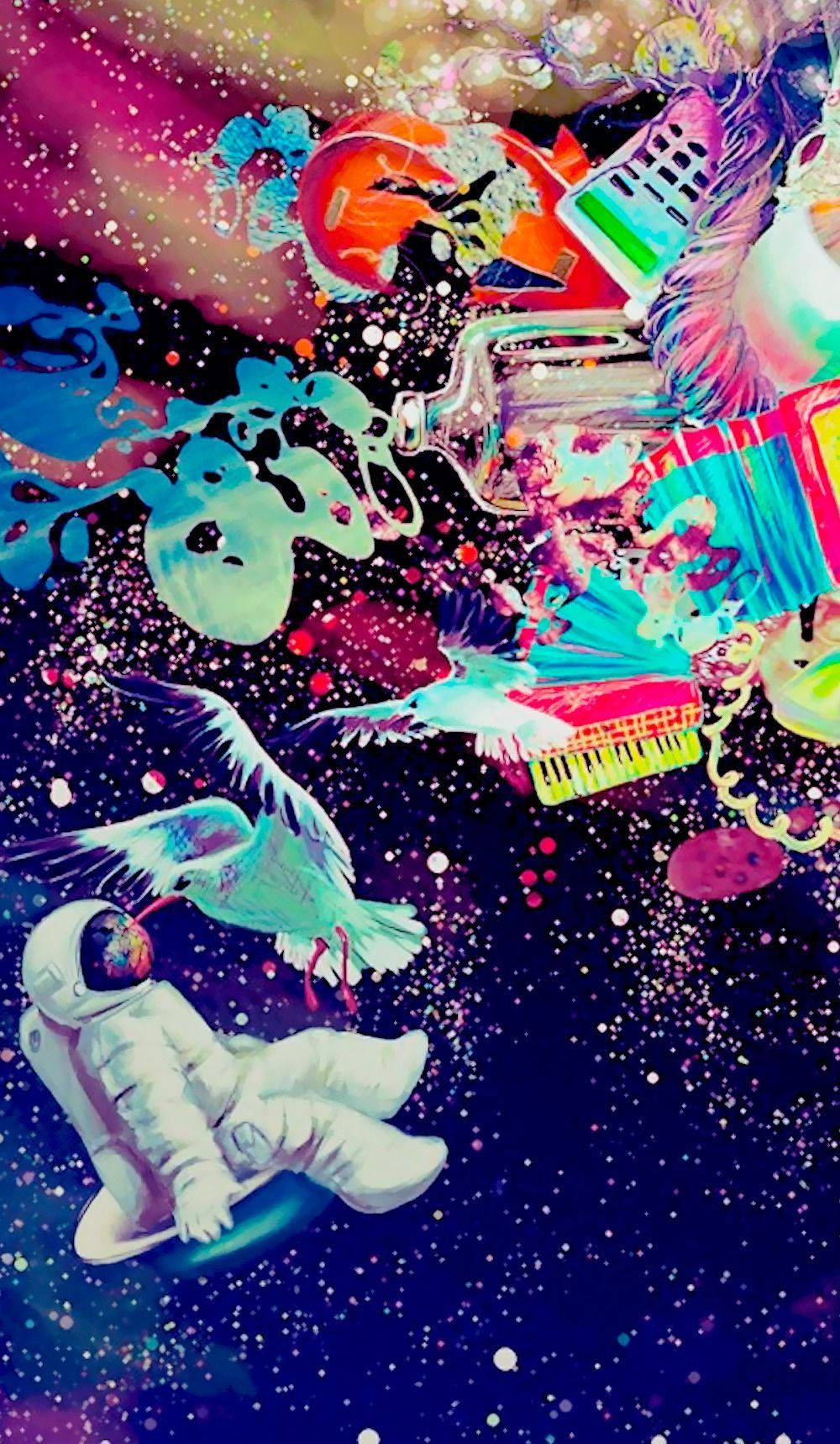色彩扭曲而成的抽象水彩画 壁紙