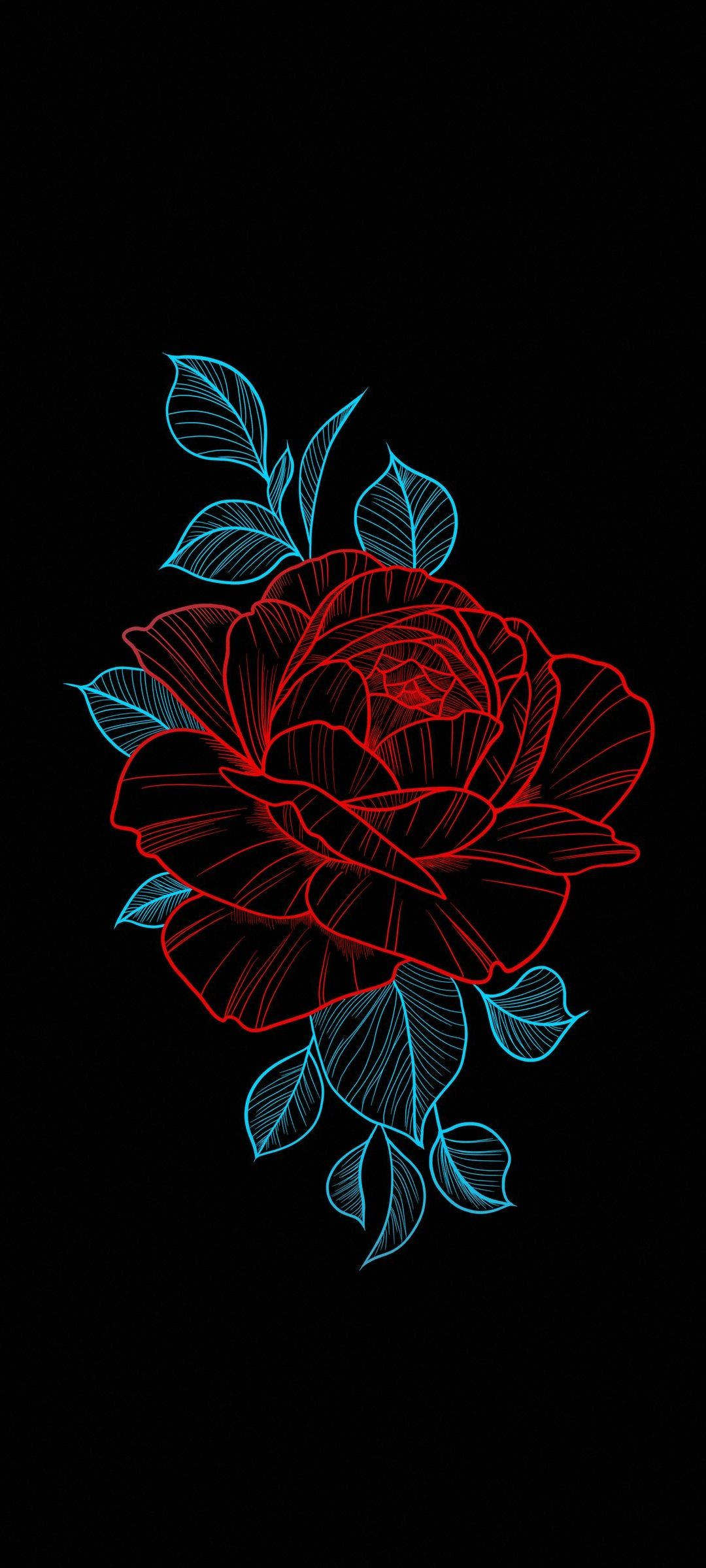 花卉设计霓虹玫瑰 壁紙