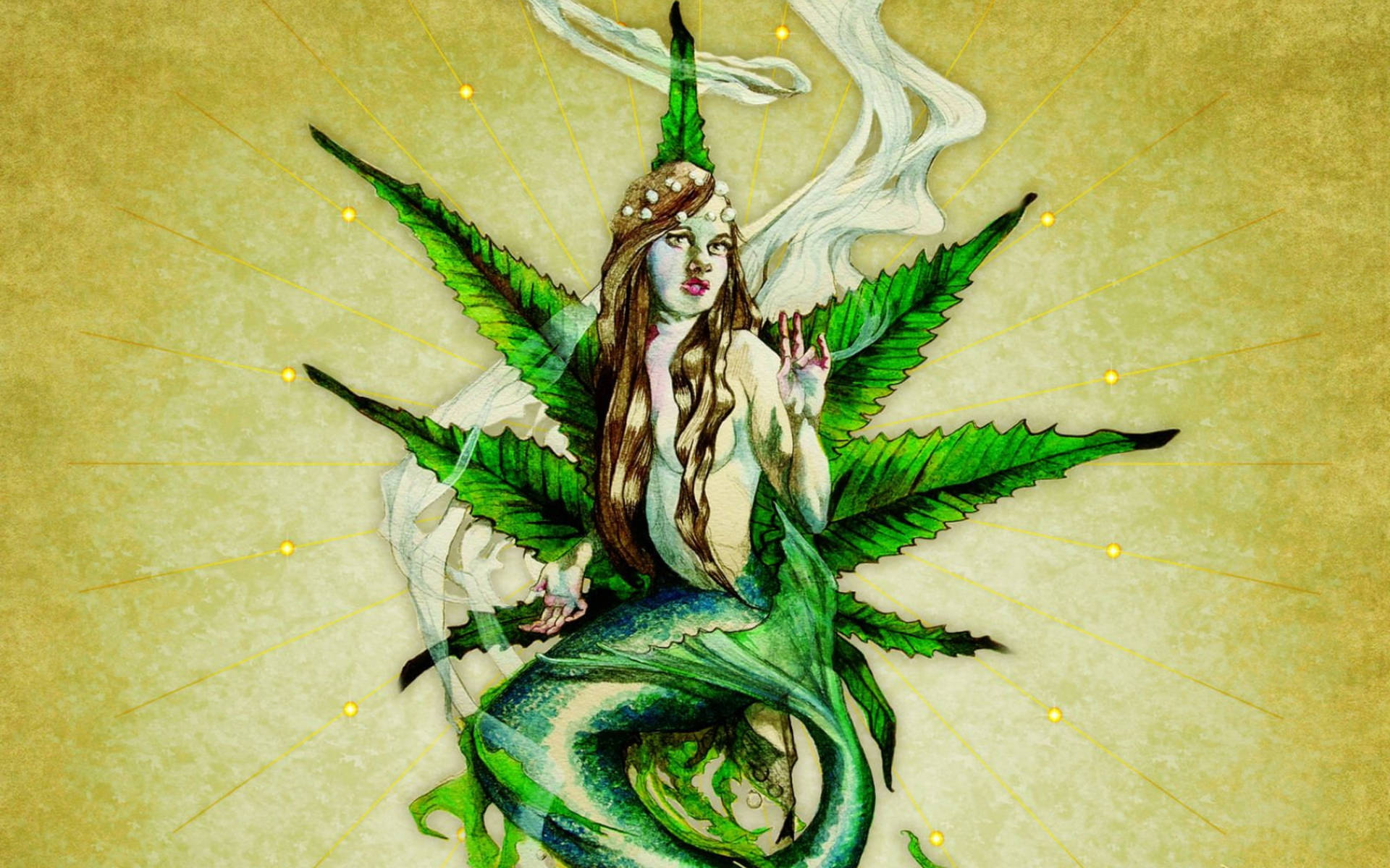 花蕾女士 藝術 大麻美學 壁紙