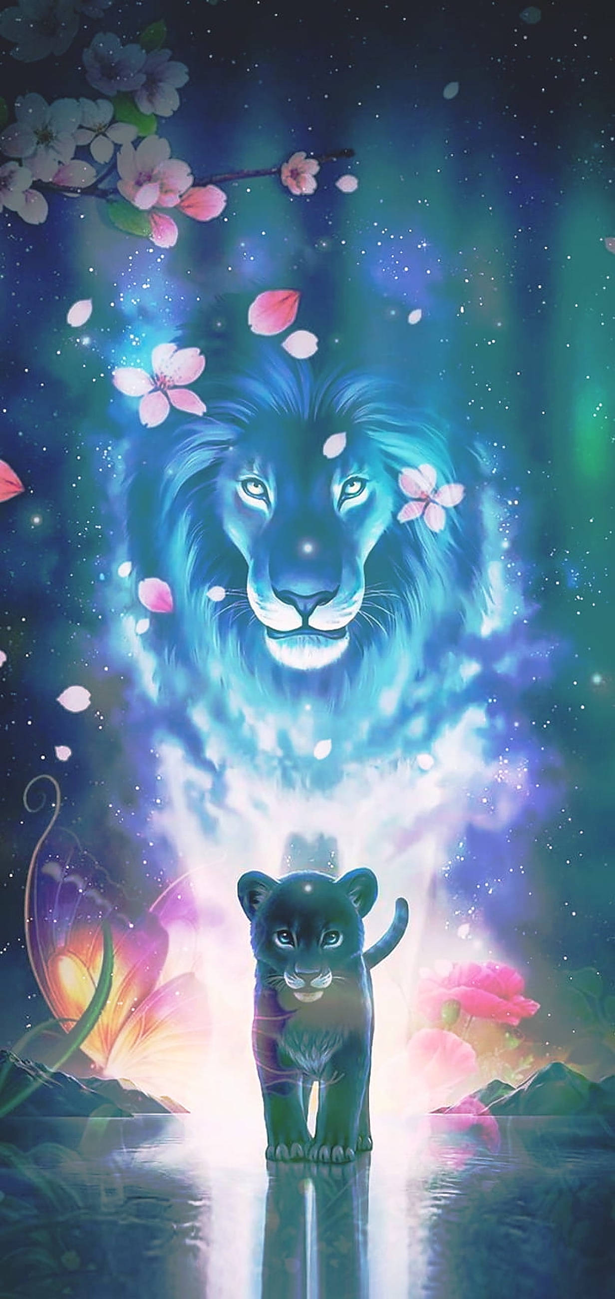 花銀河獅子王藝術 壁紙
