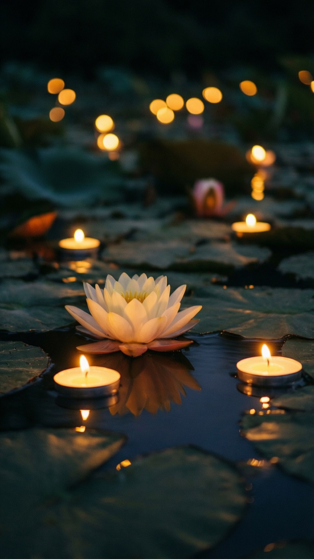 莲花池烛光 壁紙