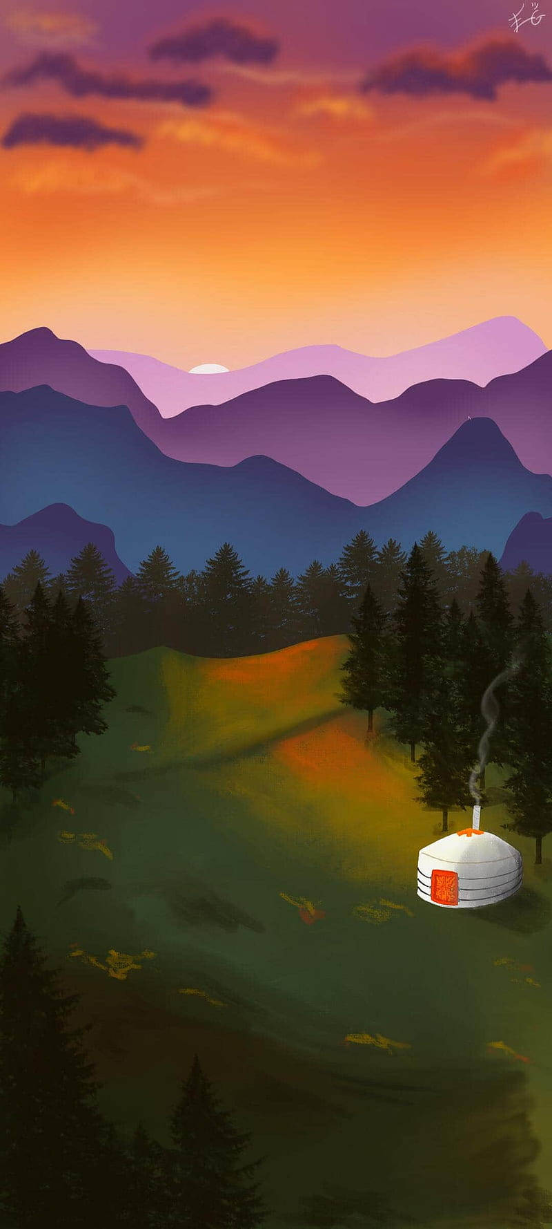 蒙古風景藝術 壁紙