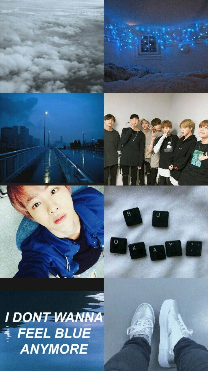 藍色BTS美學Jin 壁紙