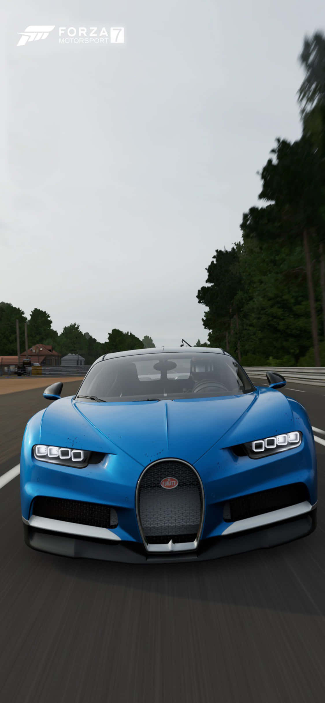 藍色Bugatti Chiron iPhone X《極限競速7》背景 壁紙