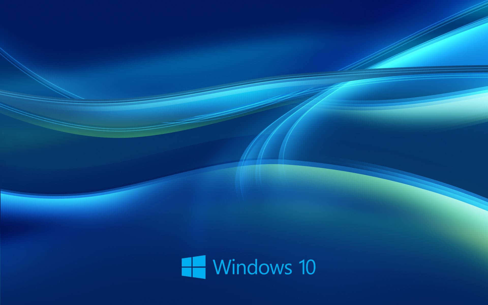 藍色Windows 10波浪背景 壁紙