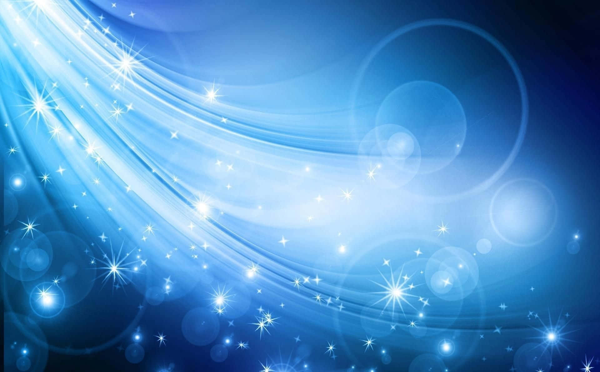 藍色少女風暗光閃爍星星 壁紙