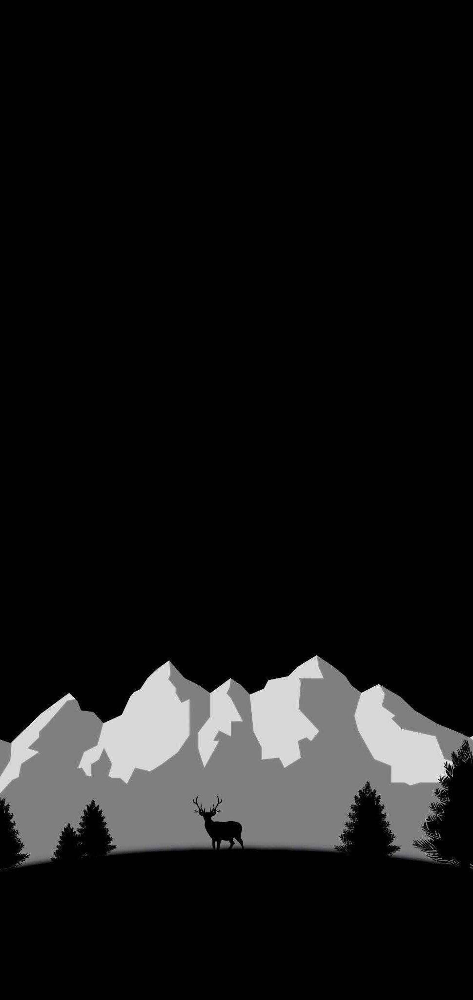 藝術山景 OLED 手機 壁紙