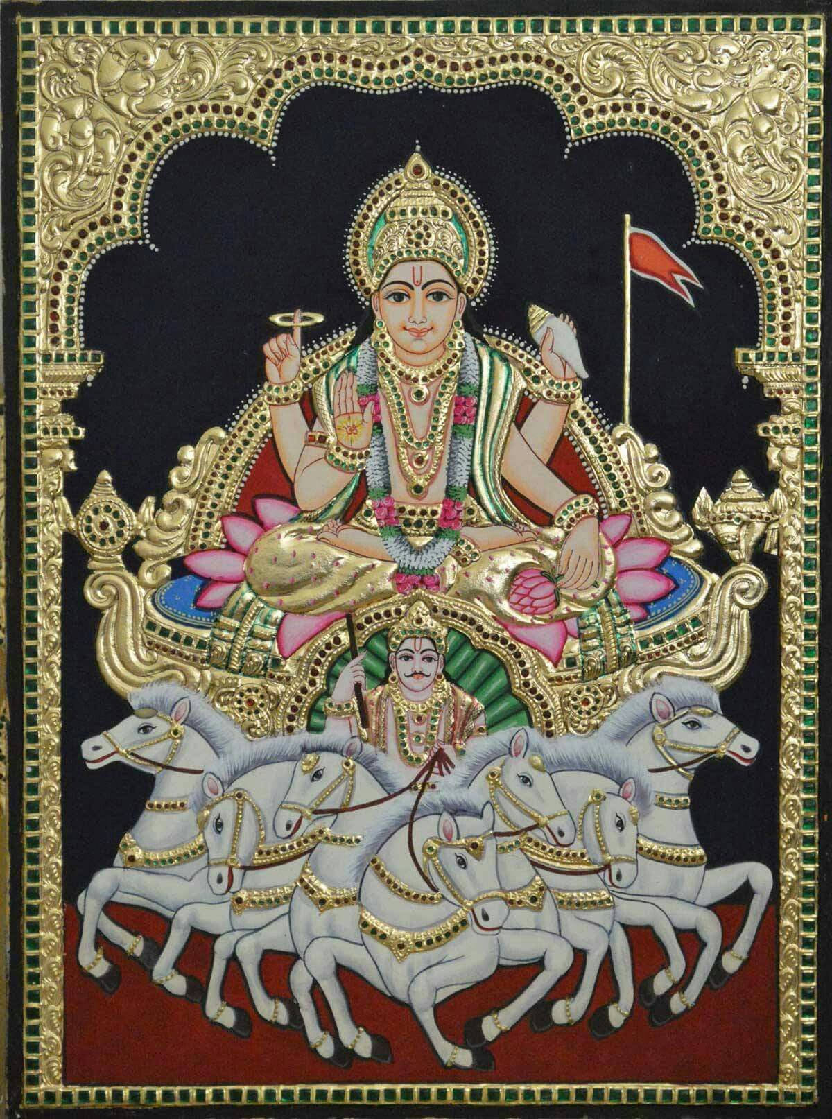 蘇利耶 Bhagwan 精緻畫框 壁紙