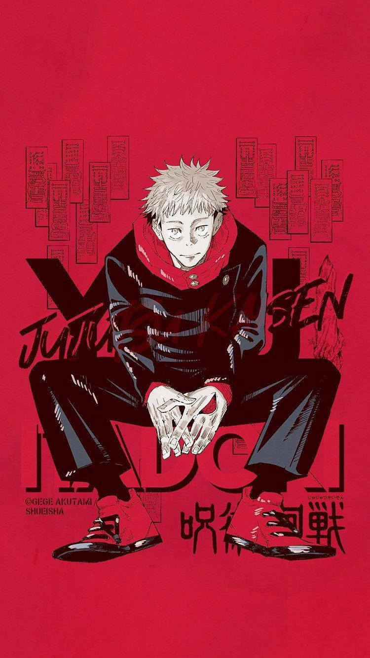 虎杖悠仁 红色艺术 咒术回战 手机 壁紙