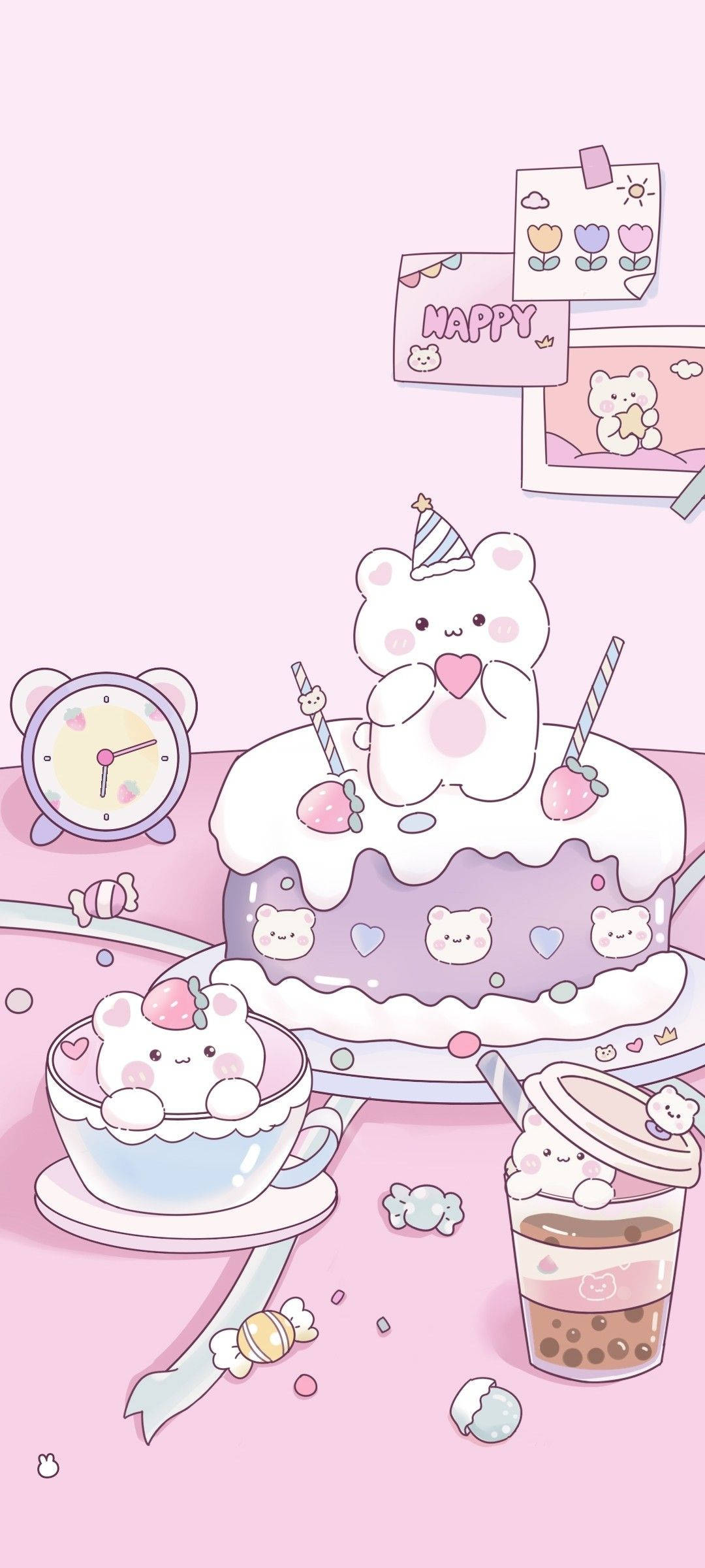 蛋糕與茶柔和美學 壁紙