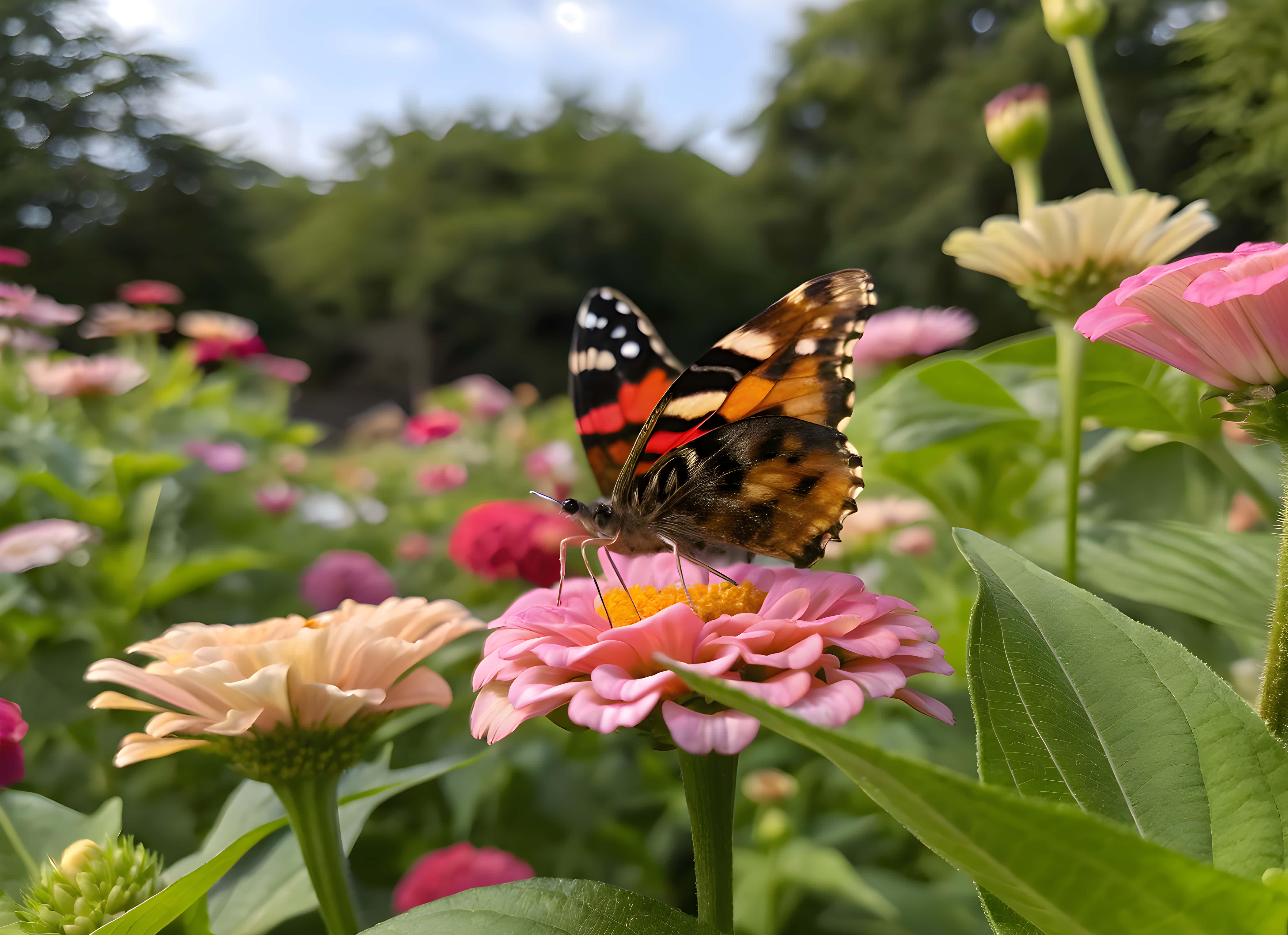 蝴蝶從花朵中汲取花蜜 壁紙