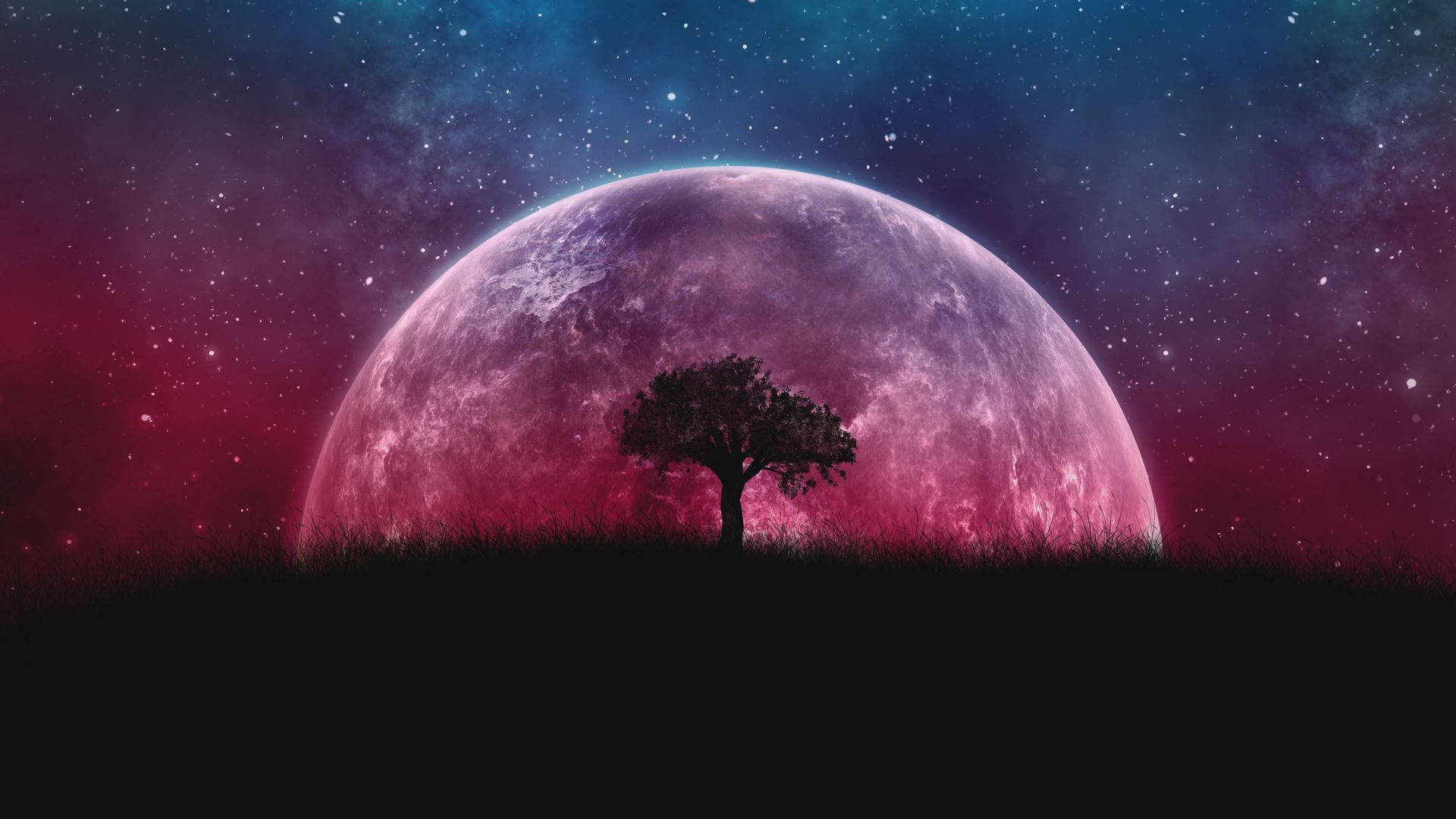 血紅星系之月 壁紙