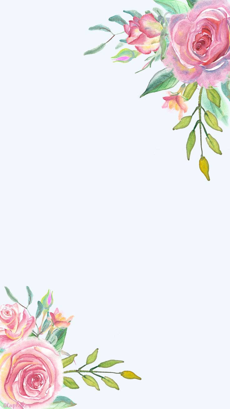 角落花邊花卉iPhone桌布 壁紙
