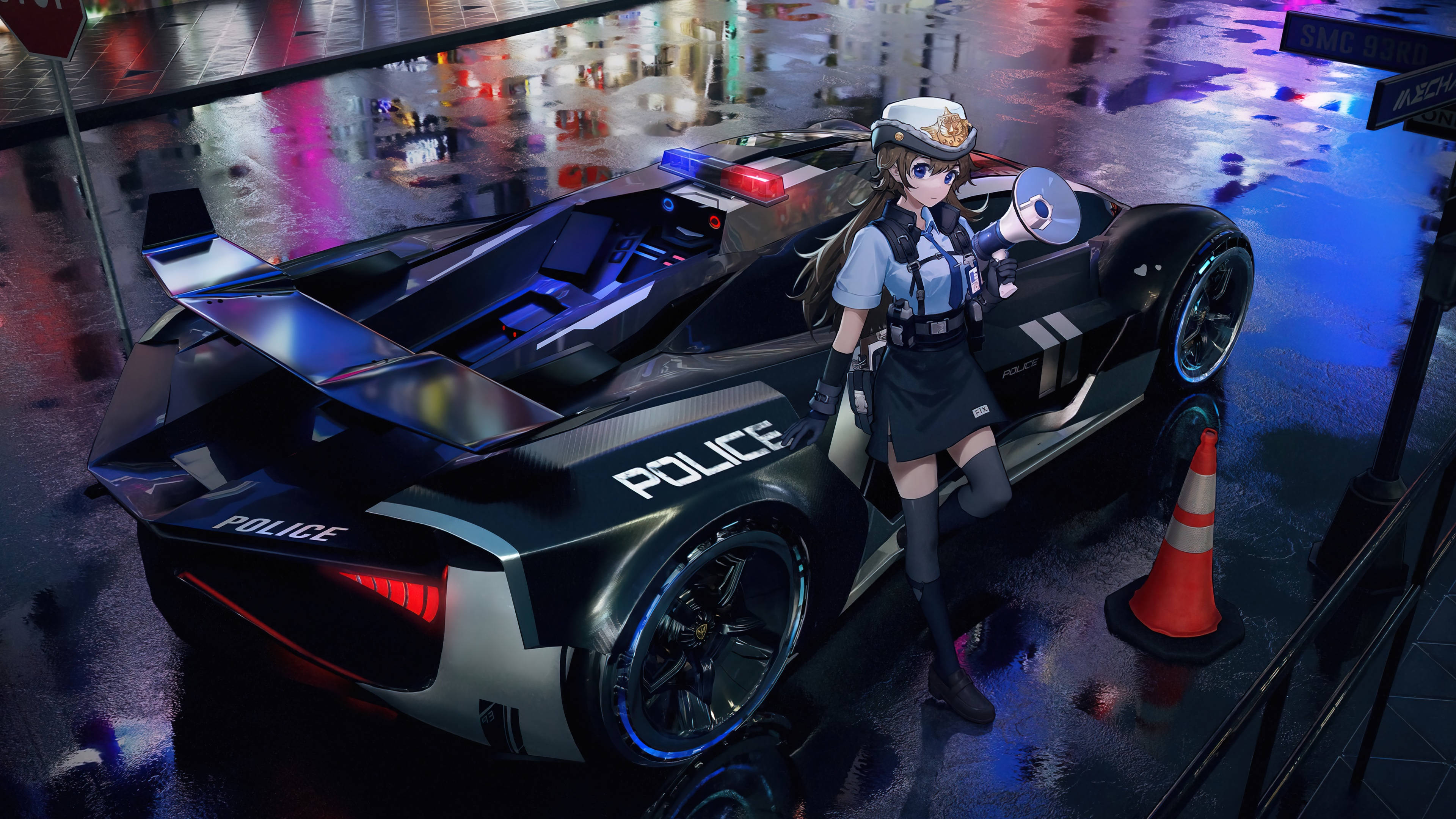 警察動漫車 壁紙