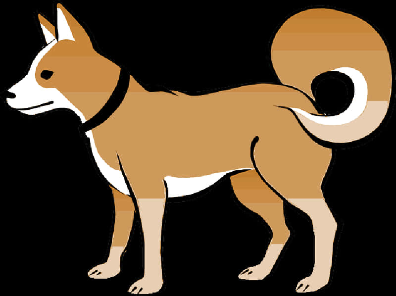 警覺柴犬插圖 壁紙