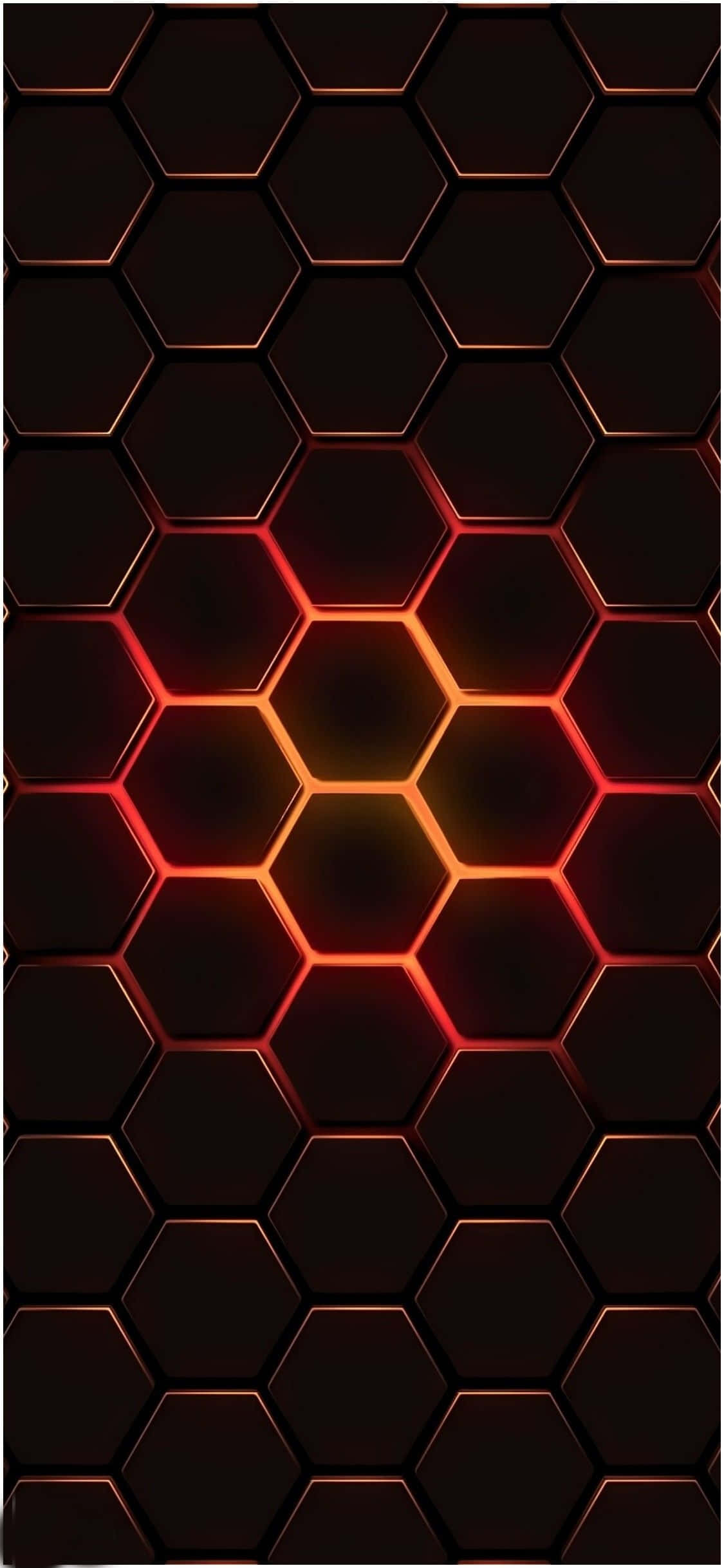 设计师iPhone的发光红黑六边形 壁紙