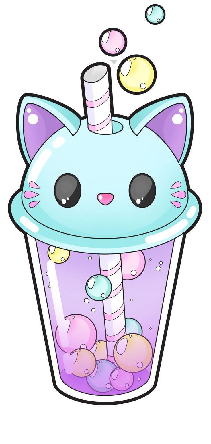 卡哇伊貓咪珍珠奶茶桌布。 — 卡哇伊 壁紙