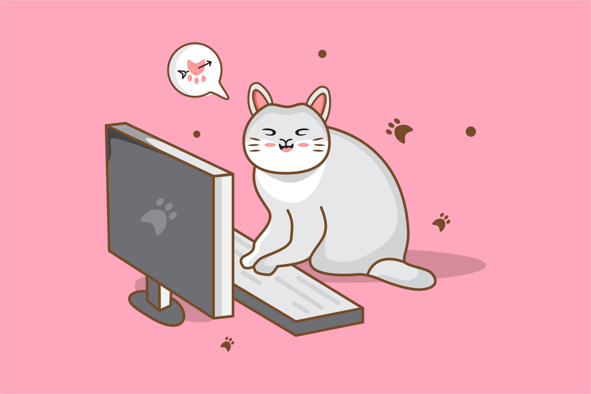 貓咪電腦鍵盤藝術 壁紙