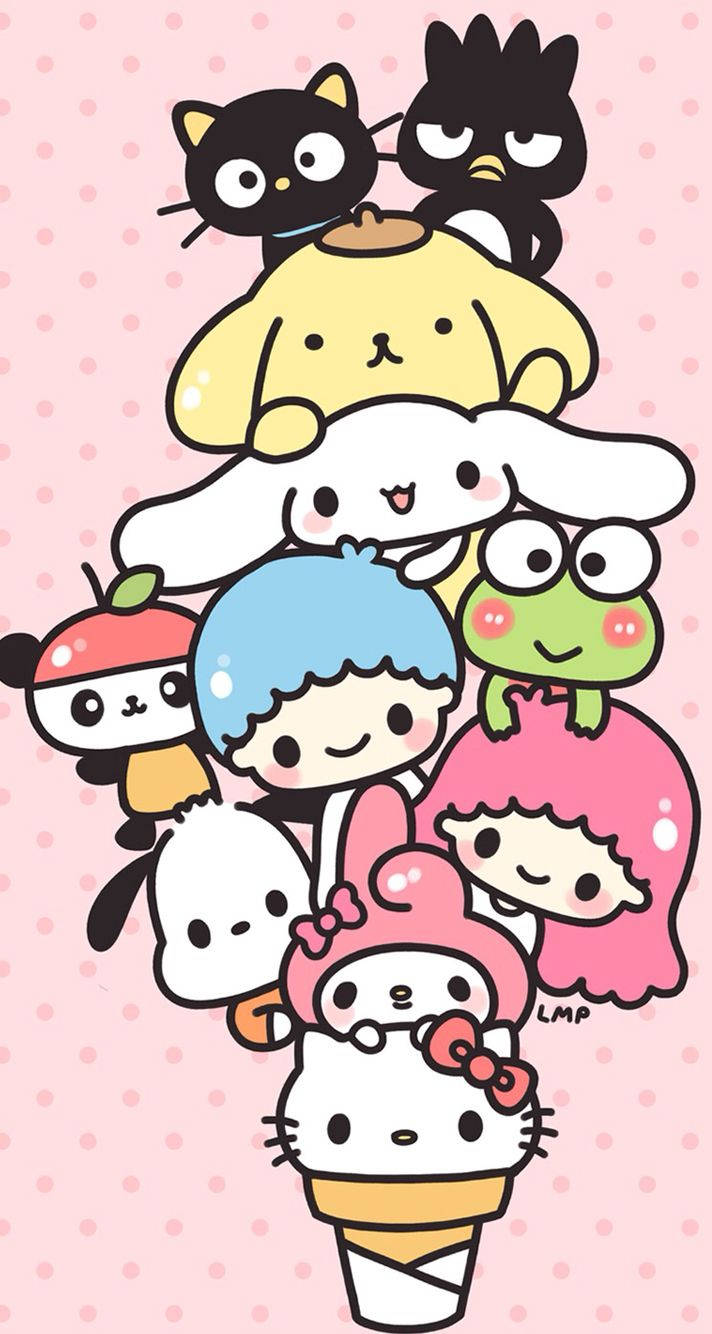 Hello Kitty 與朋友們 可愛 三麗鷗 桌布 — 卡哇伊 壁紙