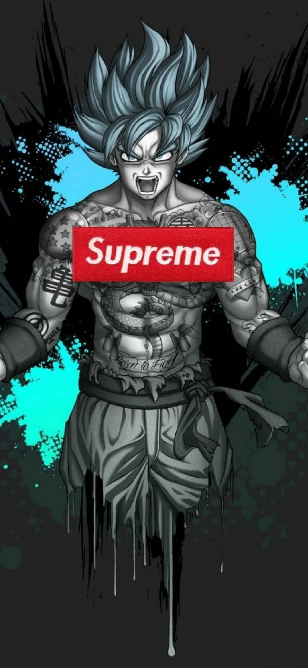 超棒 Supreme Drip 风格悟空数码艺术 壁紙