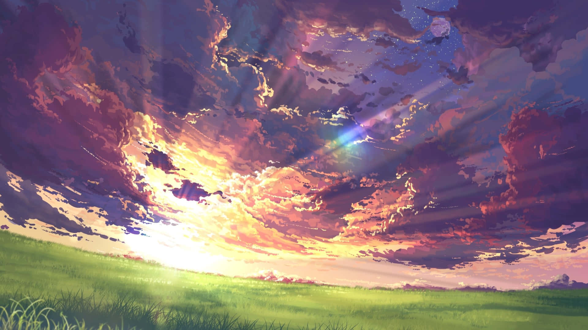 "踏入動畫風景的奇幻世界" 壁紙