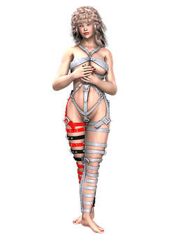 身穿皮革服饰的女性 壁紙