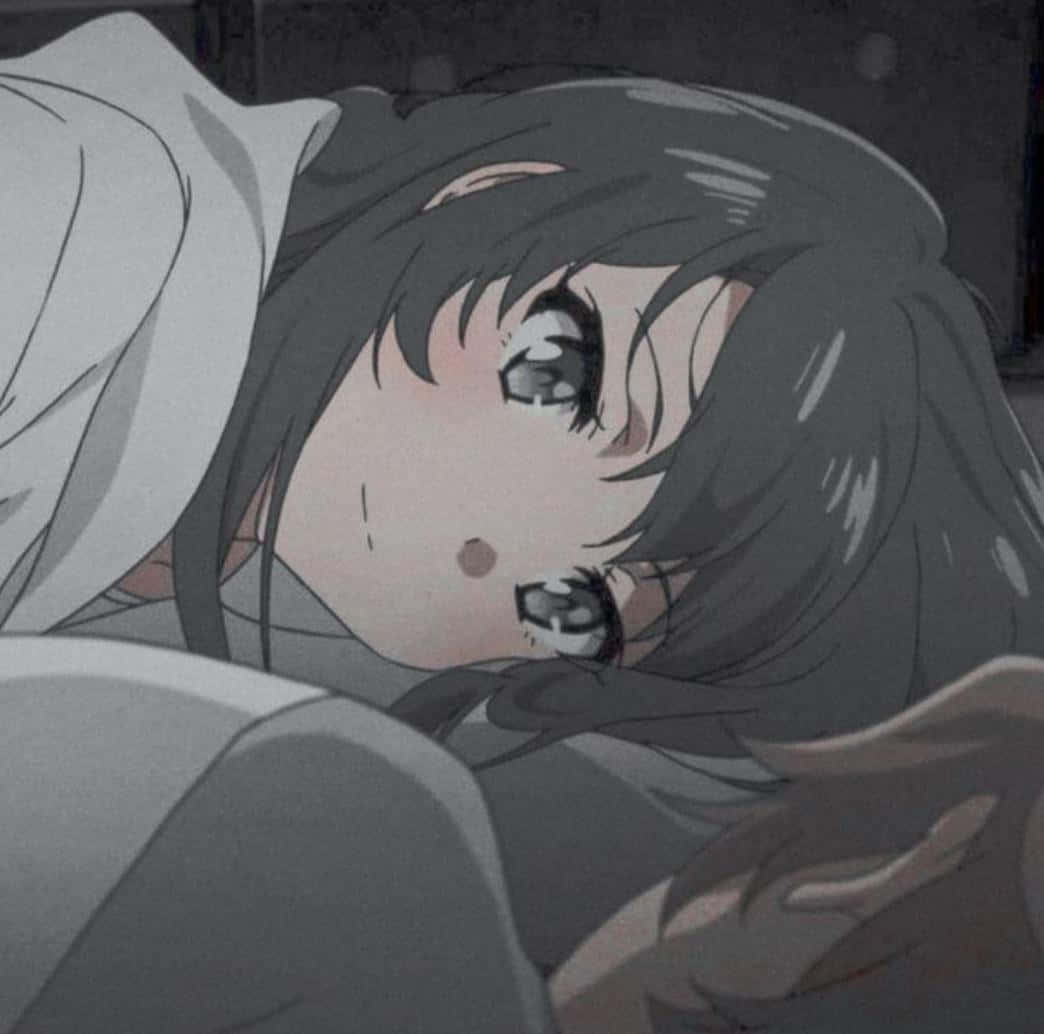 躺臥配對頭像 動漫女孩 壁紙