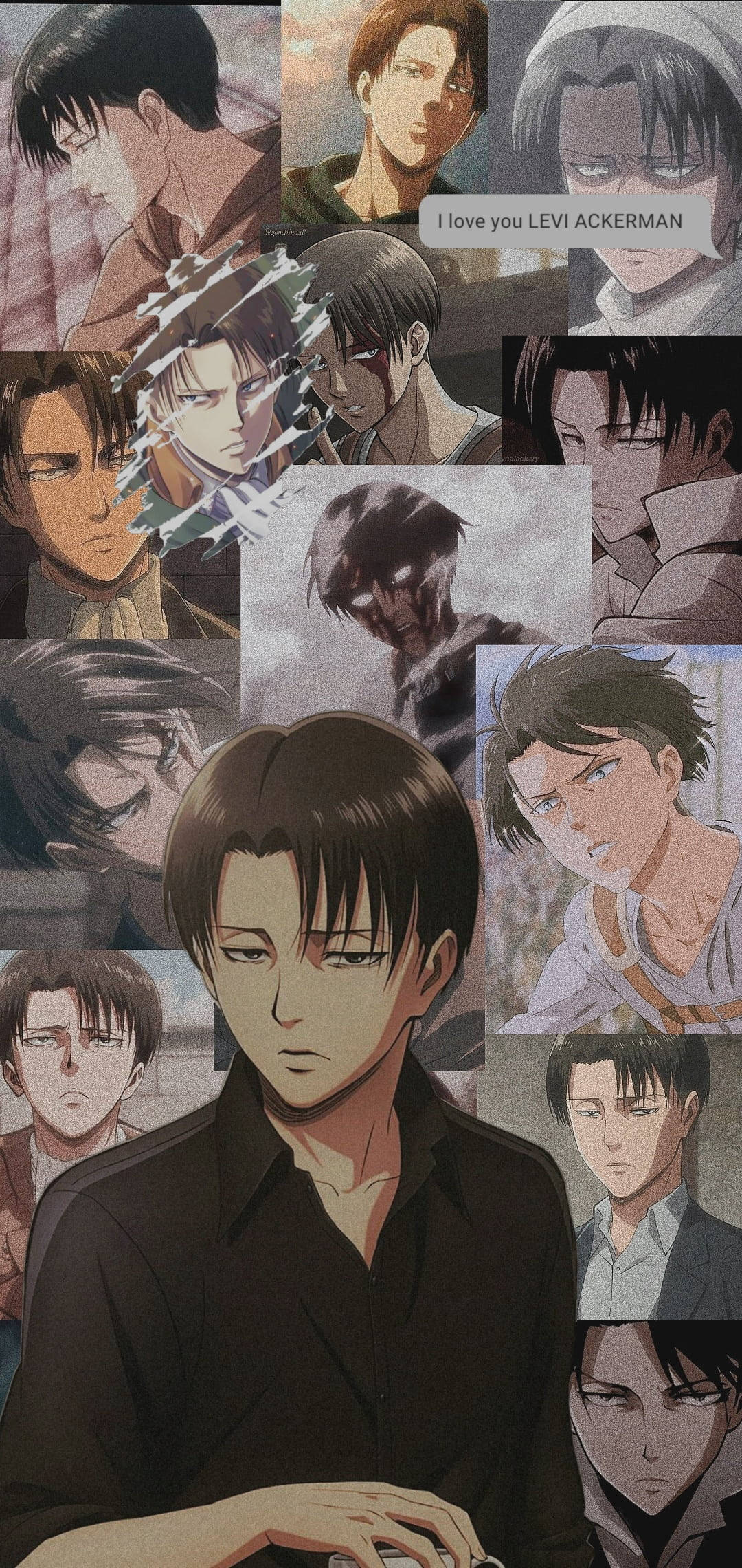 《进击的巨人》角色利威尔拼贴 壁紙